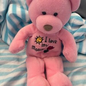 Russ Pink Stuffed Bear - I Love My Mommy